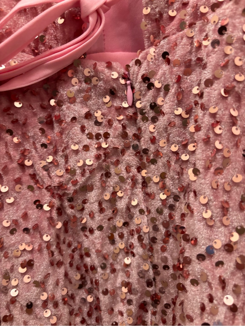 Pink Sequin Party Dress Layered Skirt Spaghetti Straps and Lace Back
Size 20 - Picture 3 of 6